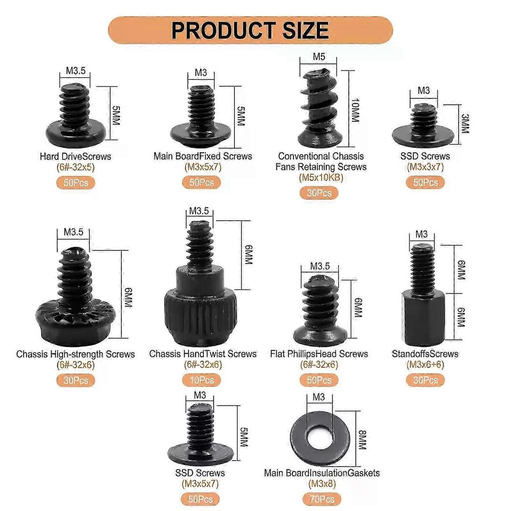 420pcs Pc Screw Kit For Motherboard Standoffs, Hdd Ssd Laptop Fan, Pc Case Repair, M.2 Screws, Diy Computer Building Assortment  WSLIHV  WSLIHV