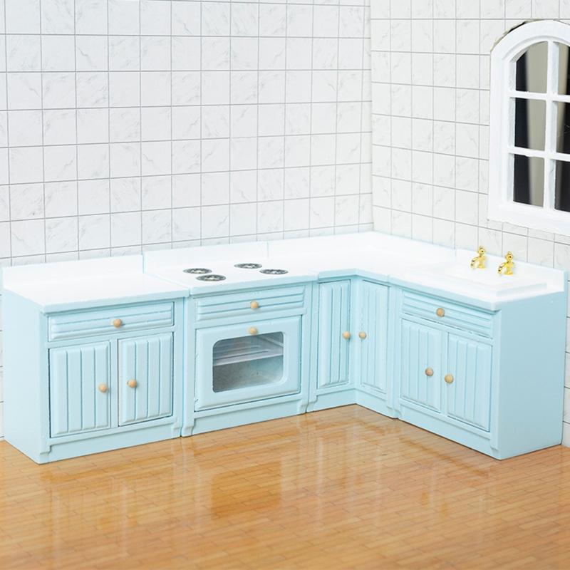 3’’ for Doll House Toy Miniature Cooking Cabinet Mini Kitchen Cabinet Dollhouse Accessory Girl’s Pretend for Play Toy Su