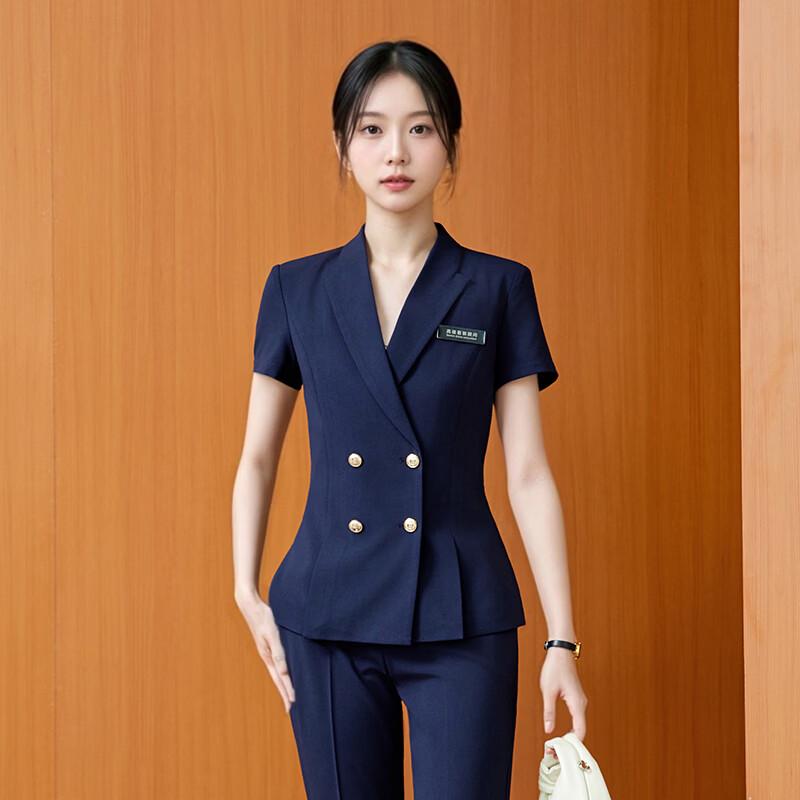 Tluoman Women's Short-Sleeve Business Suit Set