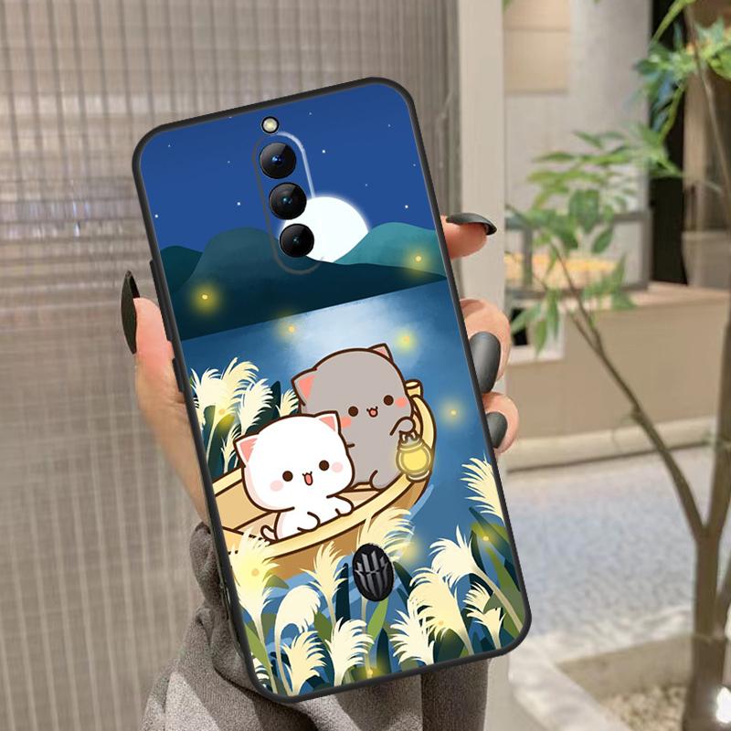 Cartoon Peach Mochi Cat Back Case For Nubia Red Magic 8 8S Pro Plus 6S 7S 6 7 Pro Red Magic 5G 5S 6R Phone Cover