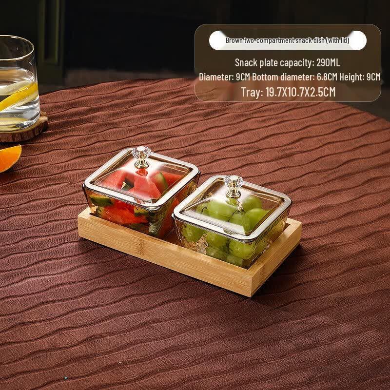 Qiwei Korean Style Divided Melamine Snack Plate with Lid