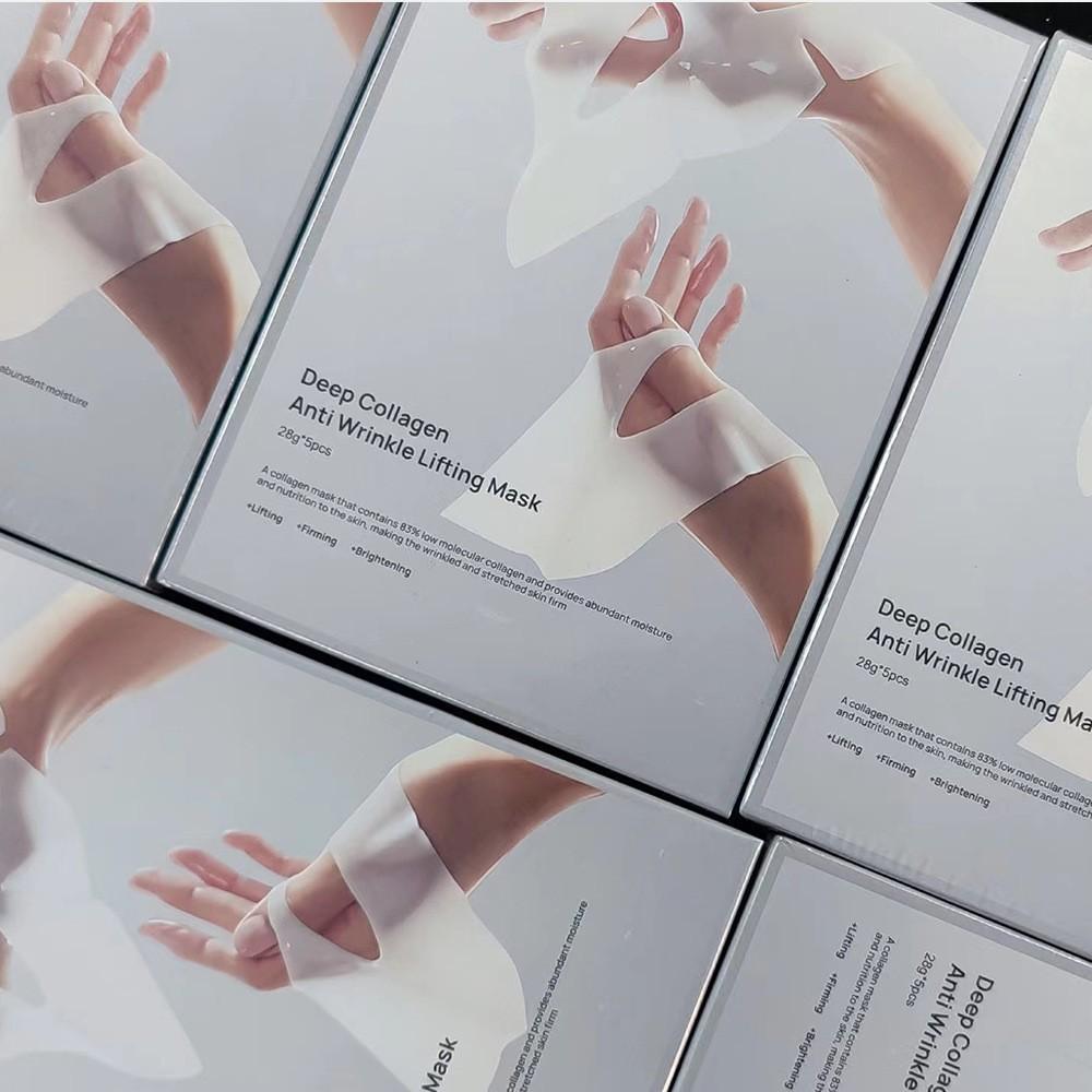 4 Boxes 20Pcs Deep Collagen Sheet Mask Set Hydrating Firming Hydrogel Overnight Face Mask Anti Fine Lines Care