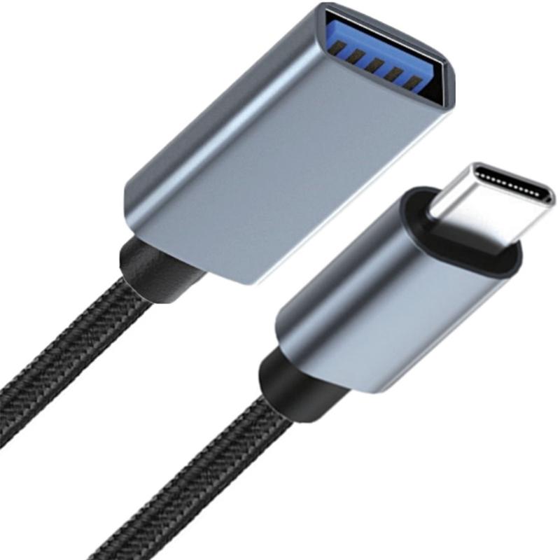 USB C to USB Adapter 3.0 Female OTG Cable, Nylon Braided Fast Charging and Data Sync for Gaming and Office Use Drop Shipping