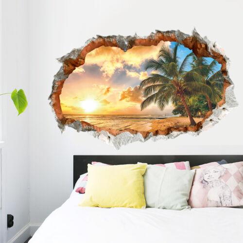 Beach Wall Sunshine Sticker Decal Art Decor Vinyl Home Room Window Door Mural3d