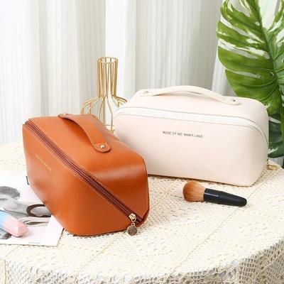 Elegantní dámská taška organizér na make-up z PU kůže, kosmetická taštička, pouzdro na toaletní potřeby, cestovní domácí koupelnové úložné pouzdro