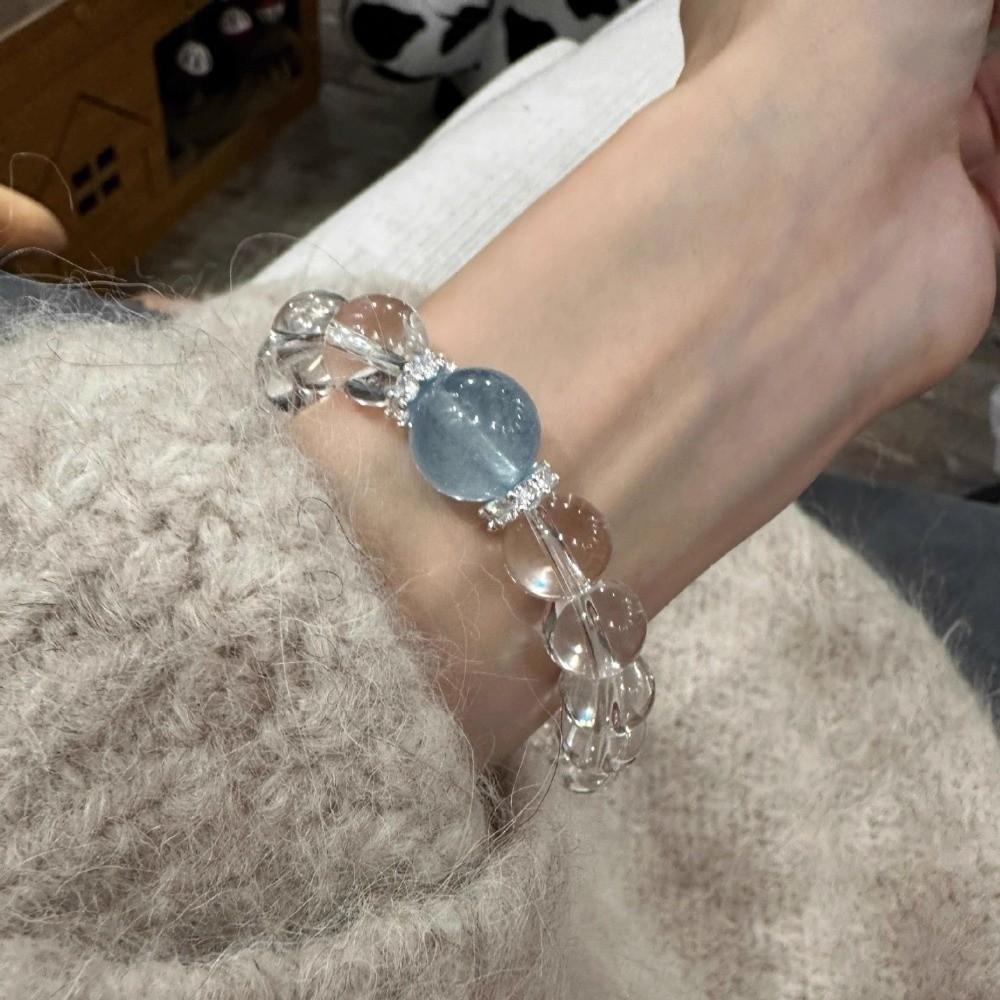 Wristband Crystal Beads Bracelet Hand Jewelry Vintage Beaded Bracelet Clear Crystal Bracelet  Gift