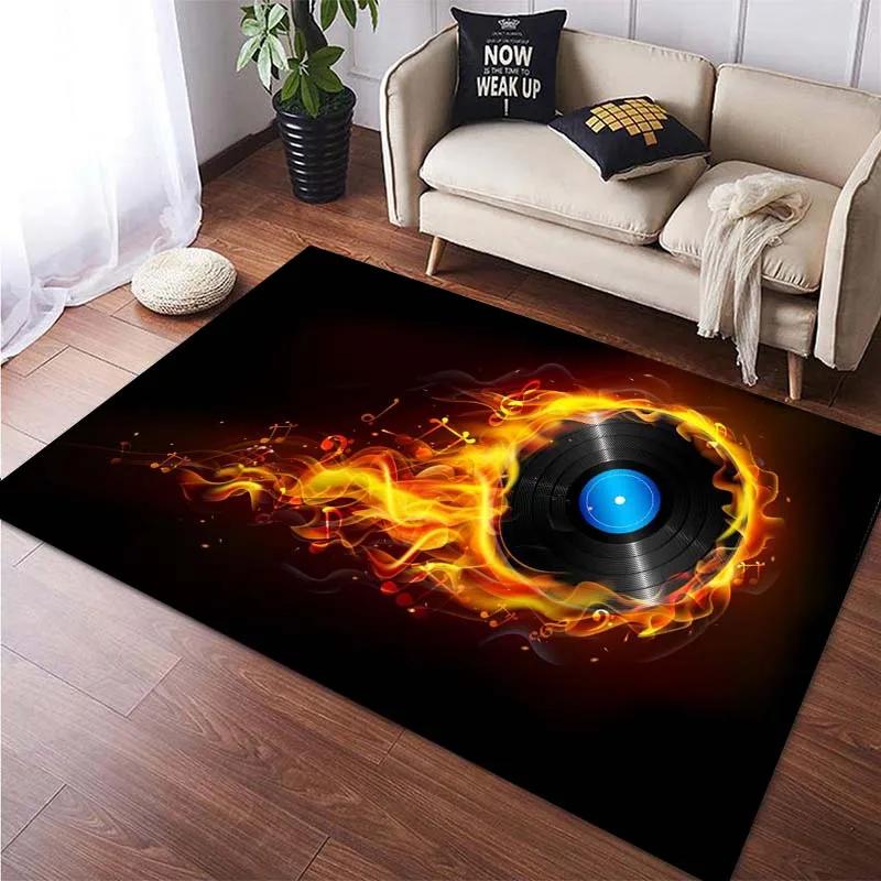 Record CD Creative Carpets Vinyl Record Collection Living Room Decor Area Rugs Music Theme Floor Mat for Bedroom Gamer Room Dorm