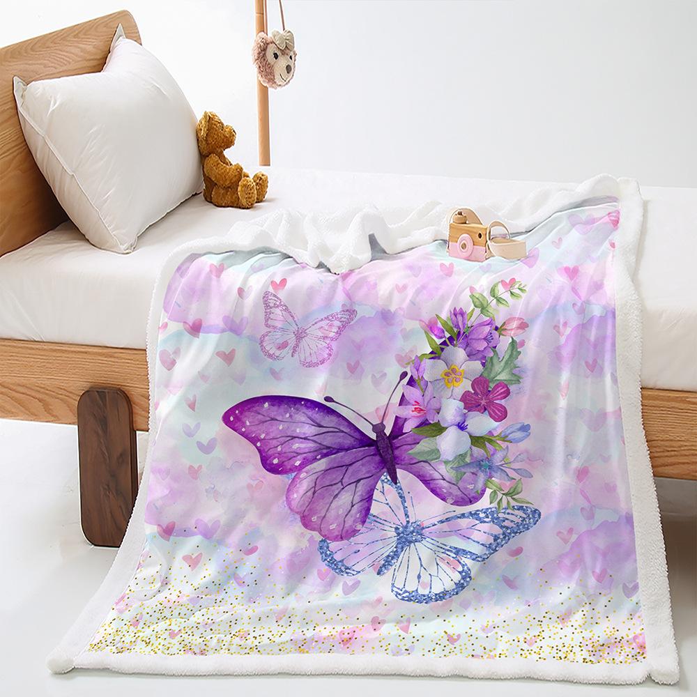 Blanket Animal Butterfly Blanket Lamb Fleece Crystal Fleece Blanket Blanket Universal