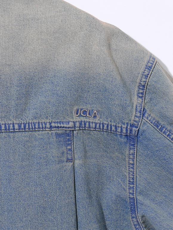 Ucla Vintage Washed Denim Trucker Jacket [Indigo](Ua8Dj11)