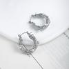 French Retro Stainless Steel Diamond Earrings Light Luxury Women's Pearl Earrings Plated with 18K Titanium Steel Earrings
