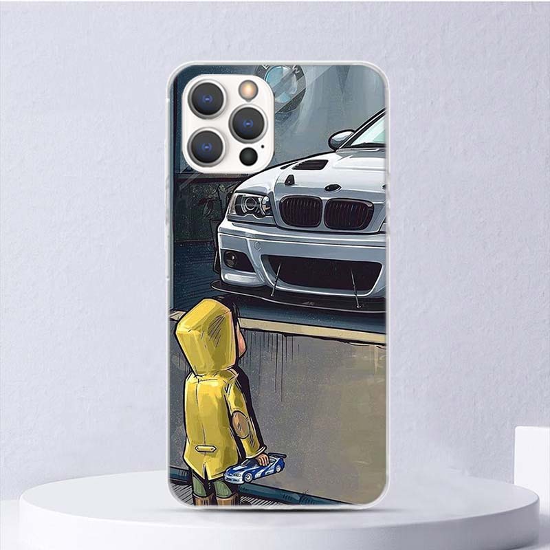 Boy See Sports Car Jdm Drift Soft Case For iPhone 11 12 13 Mini 14 Pro Max Apple Phone Cover X XS XR SE 7 Plus 8 + 6 6S 5S Funda