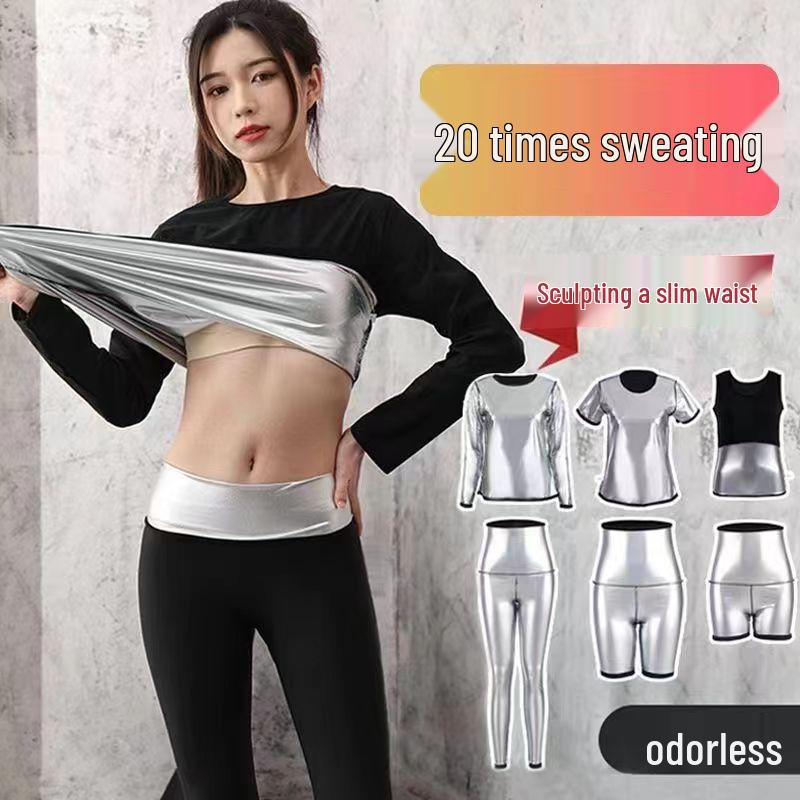 Women's Sauna Sweat Suit: High Waist Sweat Pants for Running, Exercise, Body Shaping, Plus Size Fitness, Fat Burning
