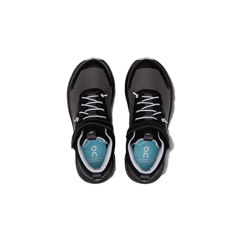 On Lightweight Breathable Versatile Shock Absorbing Waterproof Mid-Top Running Shoes Kids Sneakers Black 3KD30010264