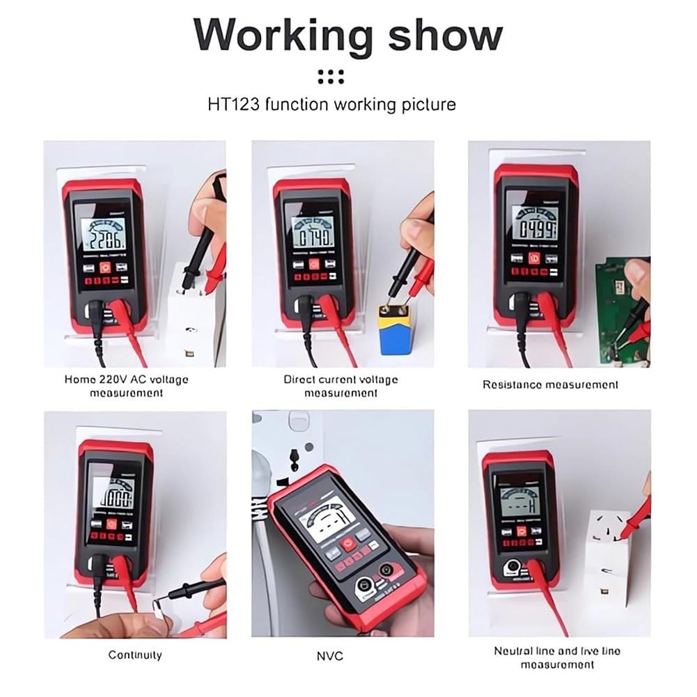 Digital Smart Multimeter, Automatic Digital Multimeter Tester, Electric Meter Tester Tool Smart Measurement, Non Contact Volt DC Amp Meter Tester