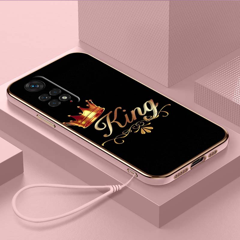 

Роскошный чехол для телефона из ТПУ с ремешком для Xiaomi Poco F1 F3 F4 F5 M3 M4 M5 X3 X4 X5 PRO 11 Lite 11T 12T 13T, чехлы A30 King Queen, чехол для пар Xiaomi 13T Pro