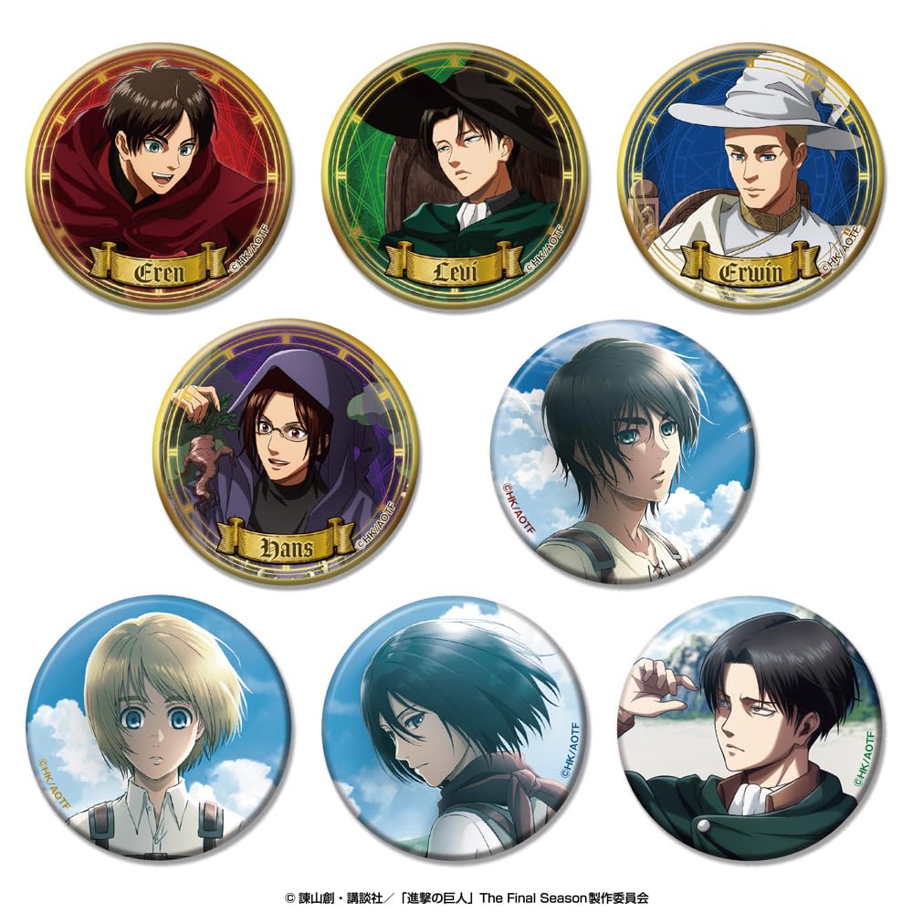 Ensky TV Anime on Glittery Can Badge Collection Box  Attack Titan  8-Piece