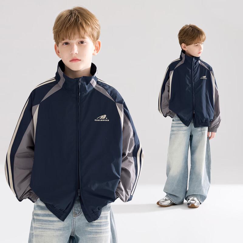 Mucmukn Boys Retro Color-Block Sport Jacket 120