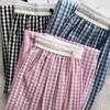 Women's Thin Summer Casual Plaid Pants Straight Trousers Jogger Jogging Pants Sweatpants Streetwear Women