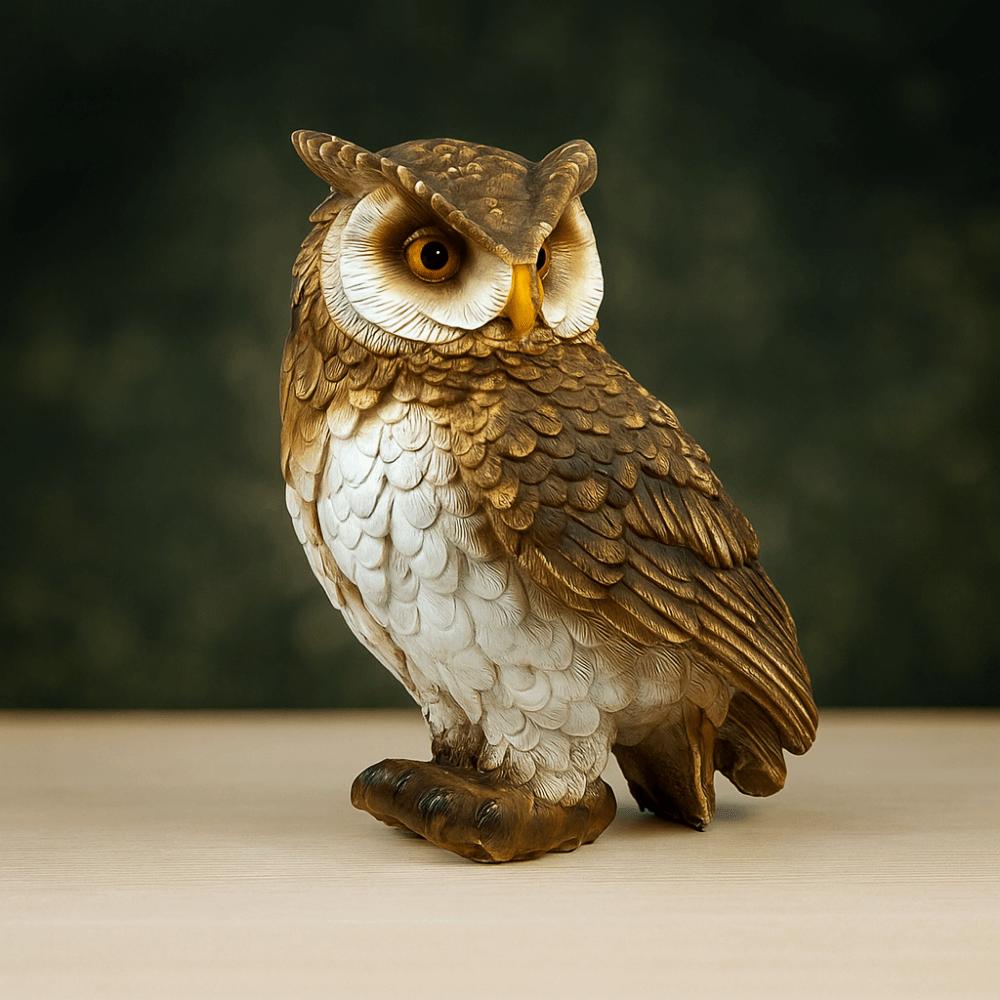 Simulated Owl Statue Resin Bird Miniature Figurine Micro Landscape Animal Sculpture  Home