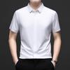 Traceless secret door placket men's short-sleeved shirt summer new ice silk anti-wrinkle business casual solid color no-iron shirt men