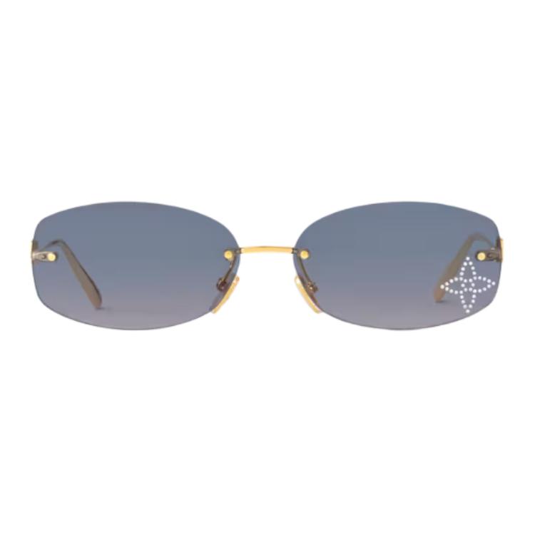 

Louis Vuitton Frameless Design Metal Oval Sunglasses Women sunglasses Gold Z2959U F,Gold