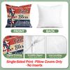 4Pcs 4Th Of July Retro Floral Heart Star Print Single-Sided Cushion Cover For Living Room Bedroom Car Home Decor