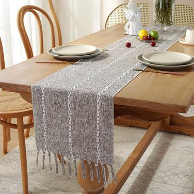 Handwoven Table Runners Farmhouse Rustic Style Table Cover With Tassels For Wedding Bridal Baby