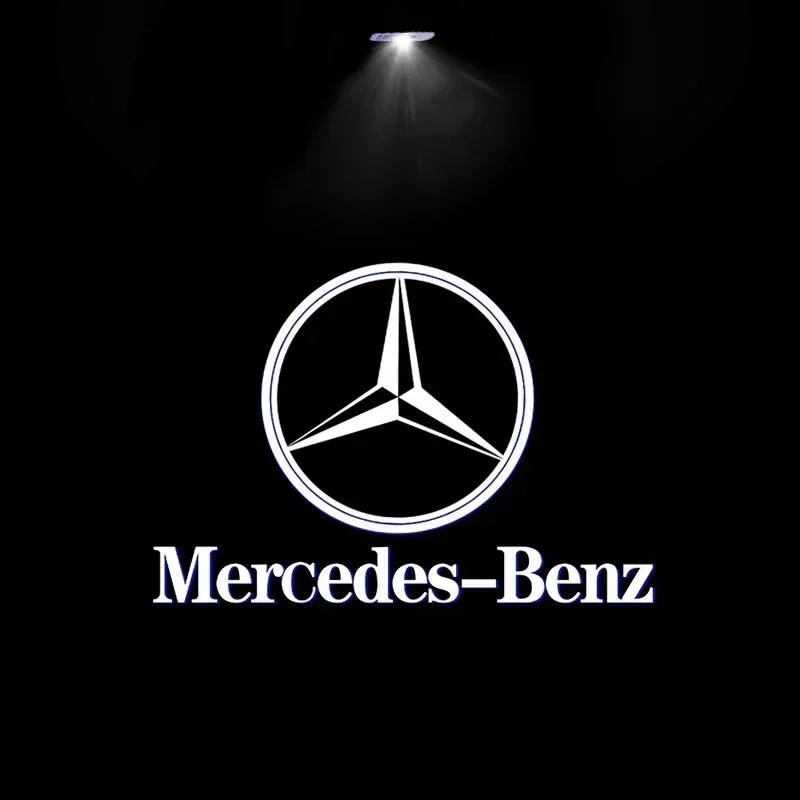 For Mercedes Benz A C E Class GLE GLB GLC W205 W212 2pcs Car Door Welcome Light Led HD Projector Lamp Courtesy Lights FI1