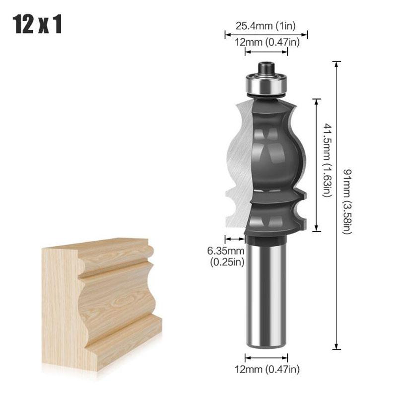 Bit de frezat pentru turnare arhitecturală - 1/2 inch tijă 12 mm tăietor pentru unelte pentru prelucrarea lemnului