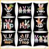 Easter Series Pillow Cover with Rabbit and Carrot Design