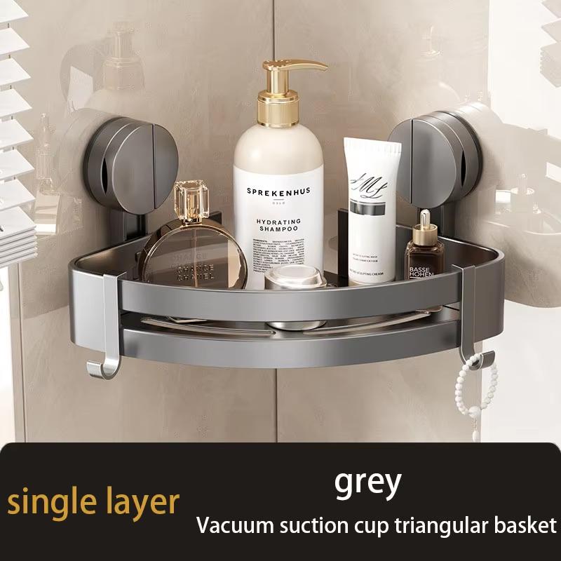 Bathroom Suction Cup Type Storage Rack Without Punching Tripod Rack Toilet  Wall Corner Wall Hanging Storage Shelf