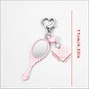Retro Handle Mirror Element With Heart Keychain Exquisite Patterned Small Mirror Car Pendant Creative Bag Charms Hanging