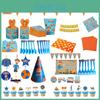 Birthday Party Blippi Supplies Paper Cups Plates Banner Straw Kids Balloon Decor