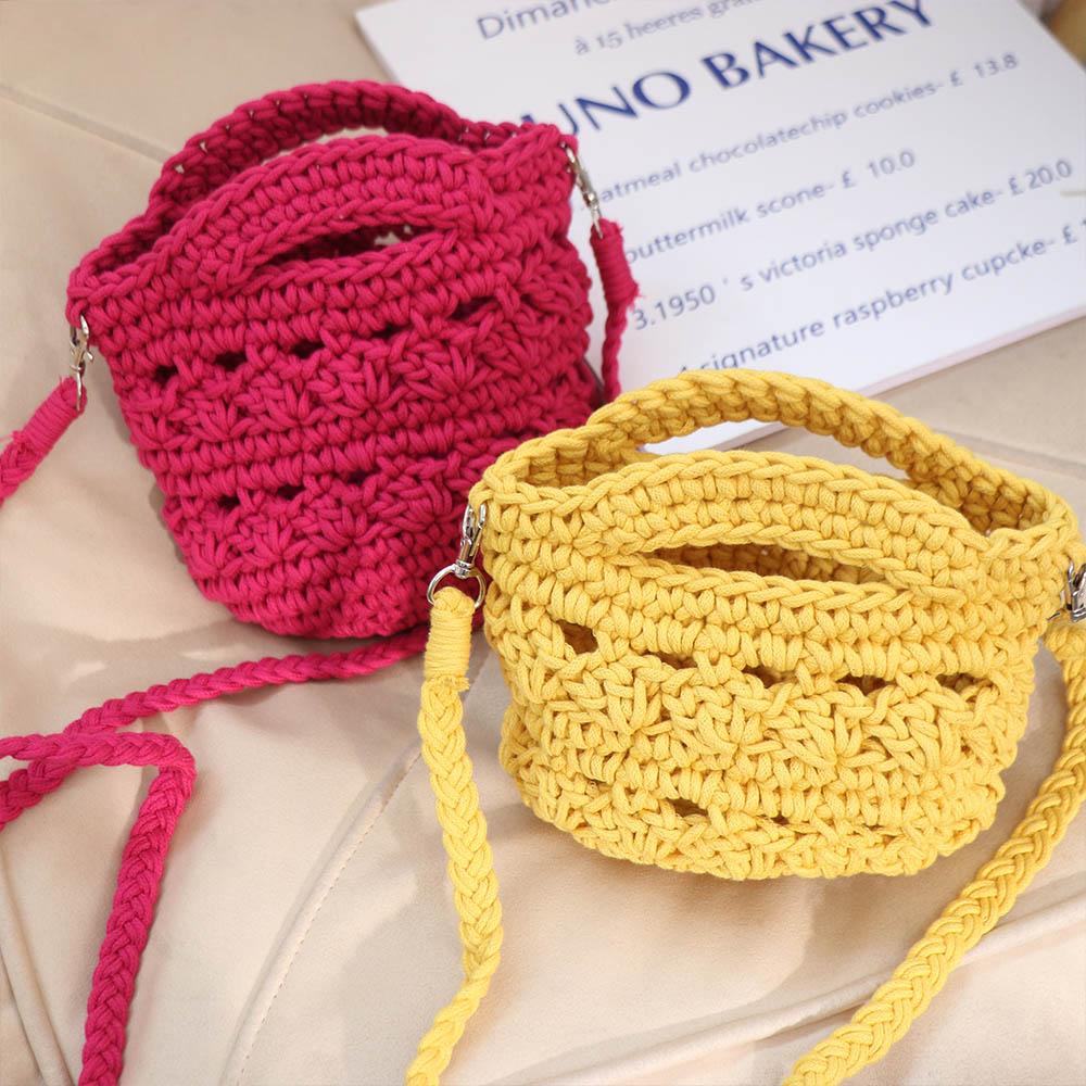 Summer Weaving Beach Bag Solid Color Women's Handbags Casual Crochet Shoulder Bag  Travel