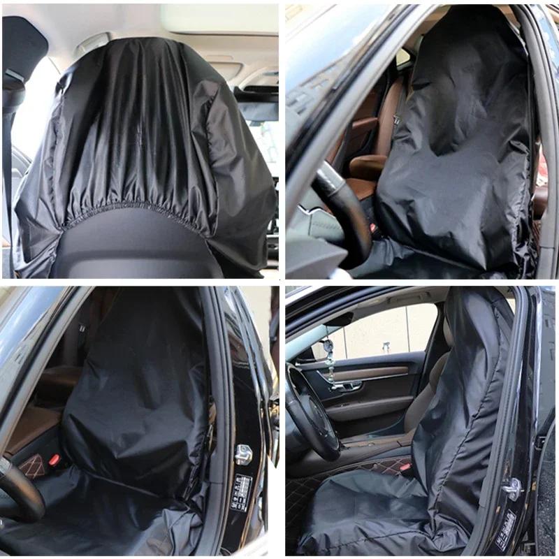 Universal Black Car Seat Cover Repair Waterproof Antifouling Dust Proof Cargo Boot Mat with Steering Wheel Protective Cover