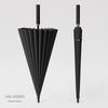 24-Rib Long-Handle Umbrella, Large Automatic Reinforced Heavy Rain-Resistant Windproof Black Business Straight Umbrella