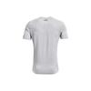 Under Armour Rush Series Solid Color Logo Training Slim Fit Printed T-Shirt Men Tops Halo-Gray 1361130-014
