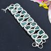 Green Hememorphite Druzy Gemstone 925 Sterling Silver Bracelet 7-8" KG-1818