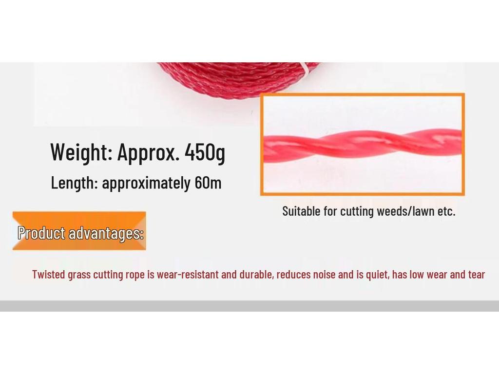 Steel Wire Braided Nylon Trimmer Line: Wear-Resistant, Sawtooth Weeding Rope for Mowing.