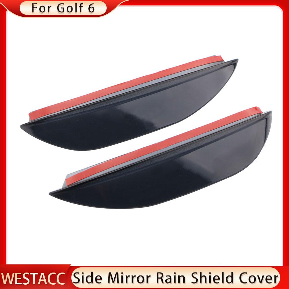 Espelho retrovisor lateral do carro, capa de proteção contra chuva, acabamento em bastão para Volkswagen VW Golf 6 MK6 2009-2013, proteção contra chuva, neve e sol