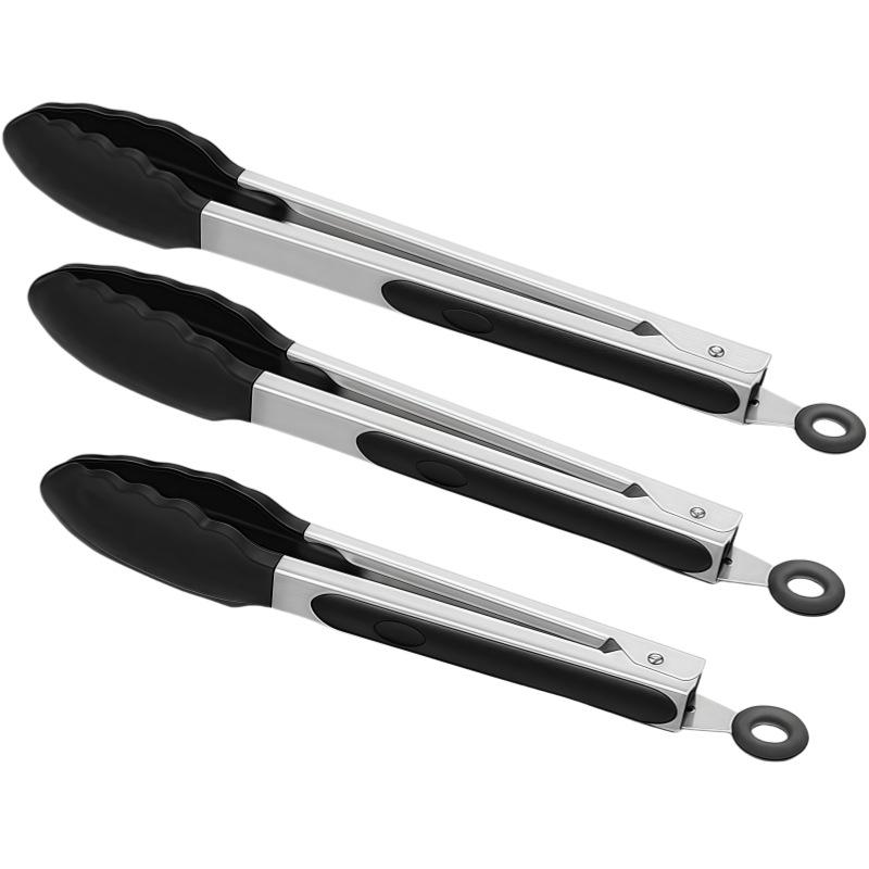 High-Temperature Resistant Silicone Meat and Grill Clips - Stainless Steel Kitchen and Barbecue Scald-Proof Clips