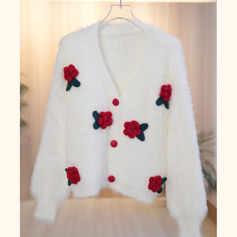 Women s V-Neck Floral Knit Top S