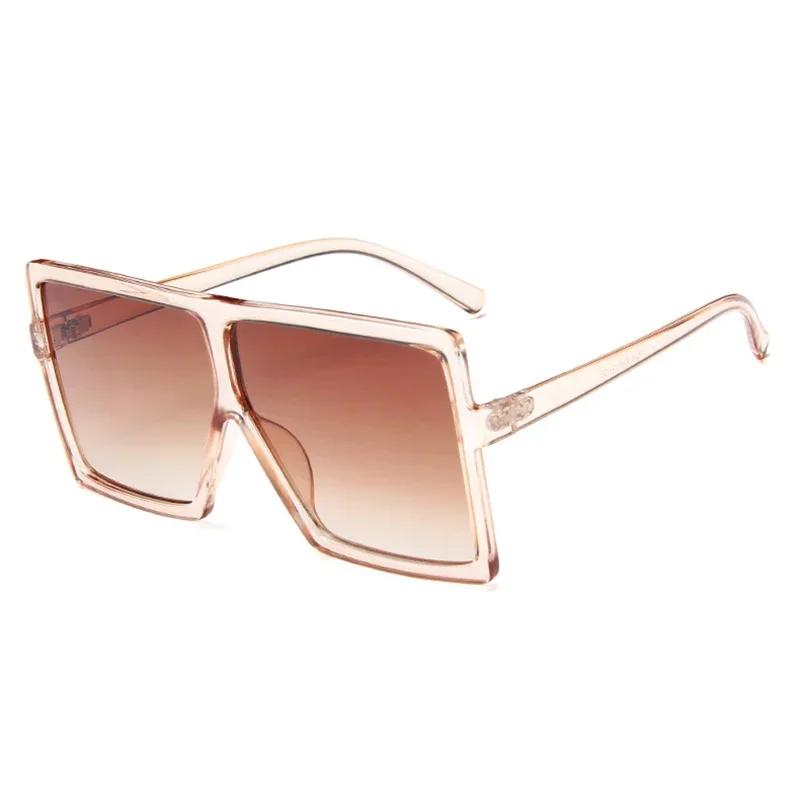 Fashion Luxury Designer Vintage Sunglasses Women Square Oversized Shades Trendy Party Travel Lady Glasses