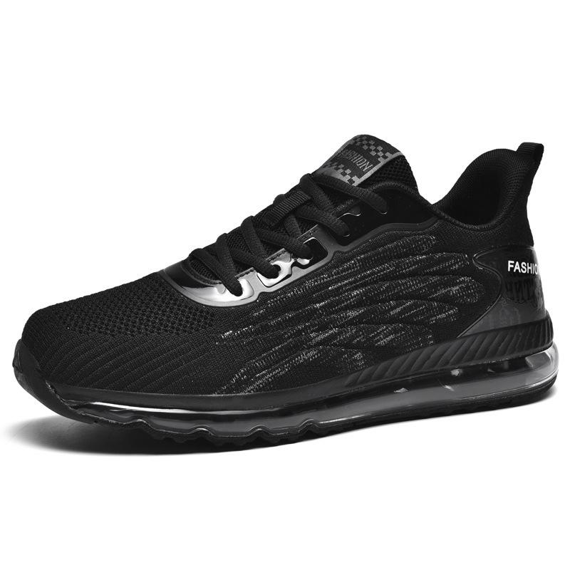 Shoes Men's Year Full Palm Air Cushion Men's Shoes Large Size Running Shoes Flying Weaving Breathable Deodorant Sneakers Men's