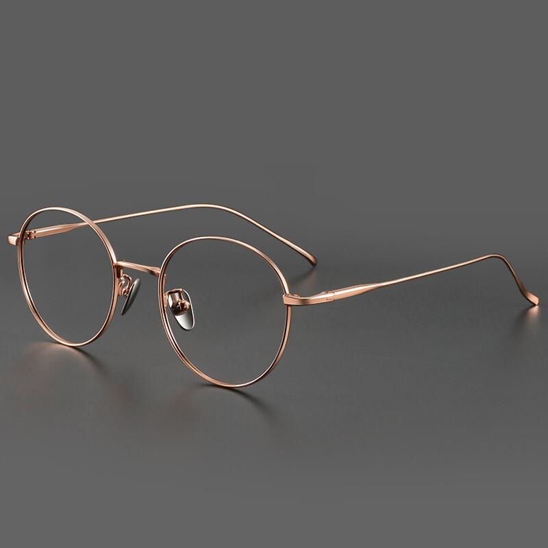 Vintage Bequeme Myopie Brille Mode Runde Reine Titan Brillen Luxus Korrektur Presbyopie Brillen