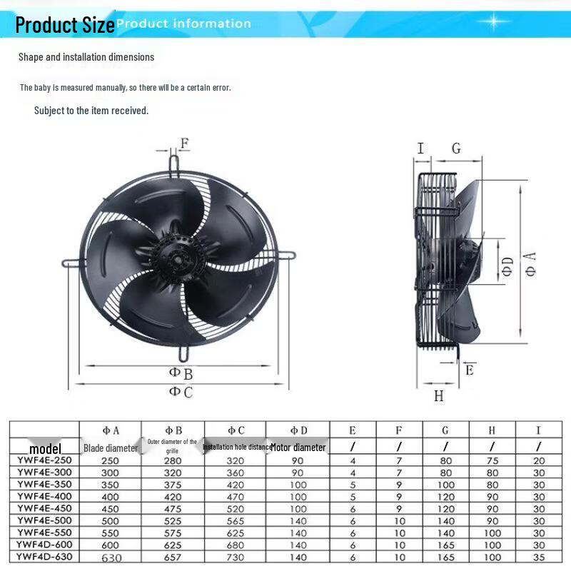 Aokewen YWF4D-550S Axial Flow Fan