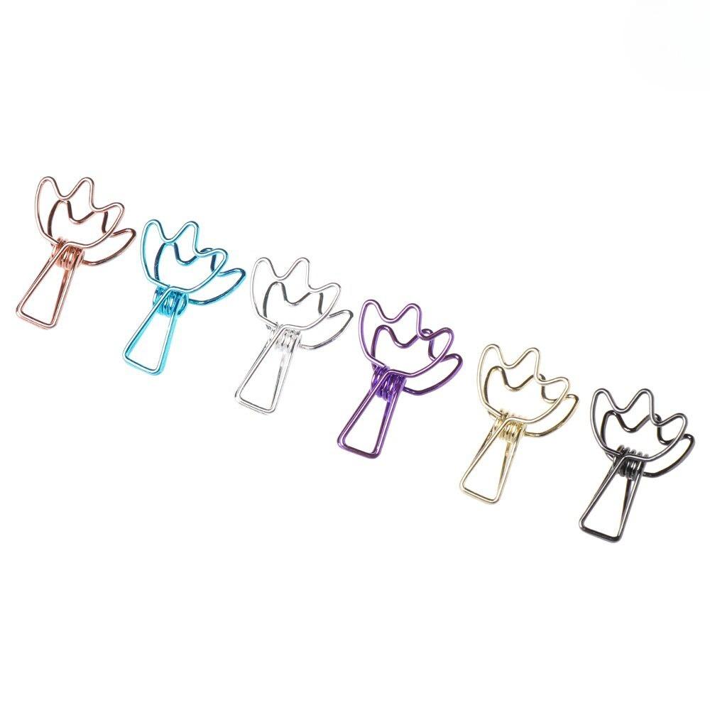 2Sets Hollowed Out Design Metal Binder Clip Long Tail Clips Office Hand Book Folder Paper Organizer Stationery Fish Clip