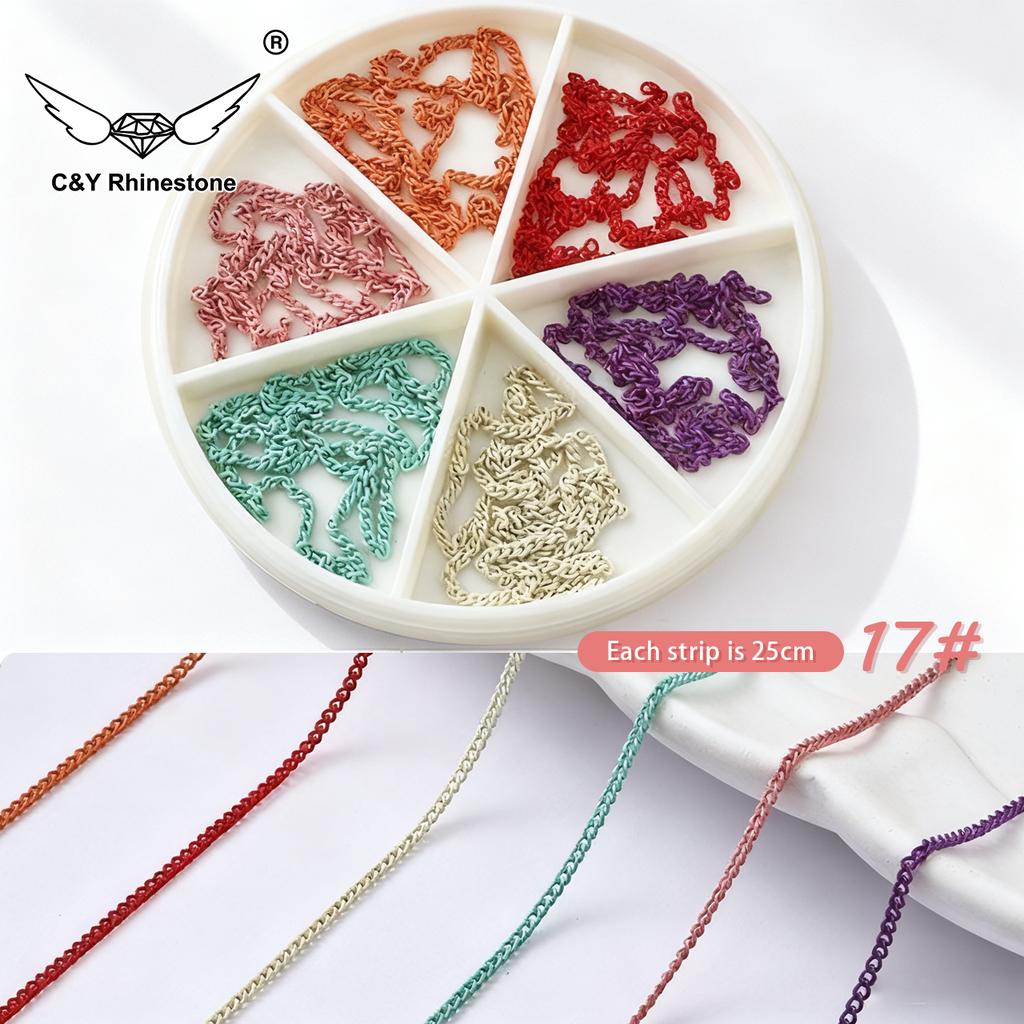 CY French Metal Chains Nail Charm DIY Nail Art Decorations Manicure Tools for Nail Design