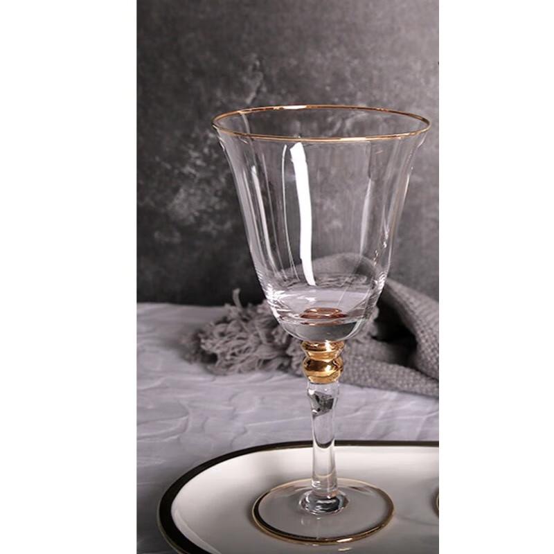 Gold Rim Red Wine Glass