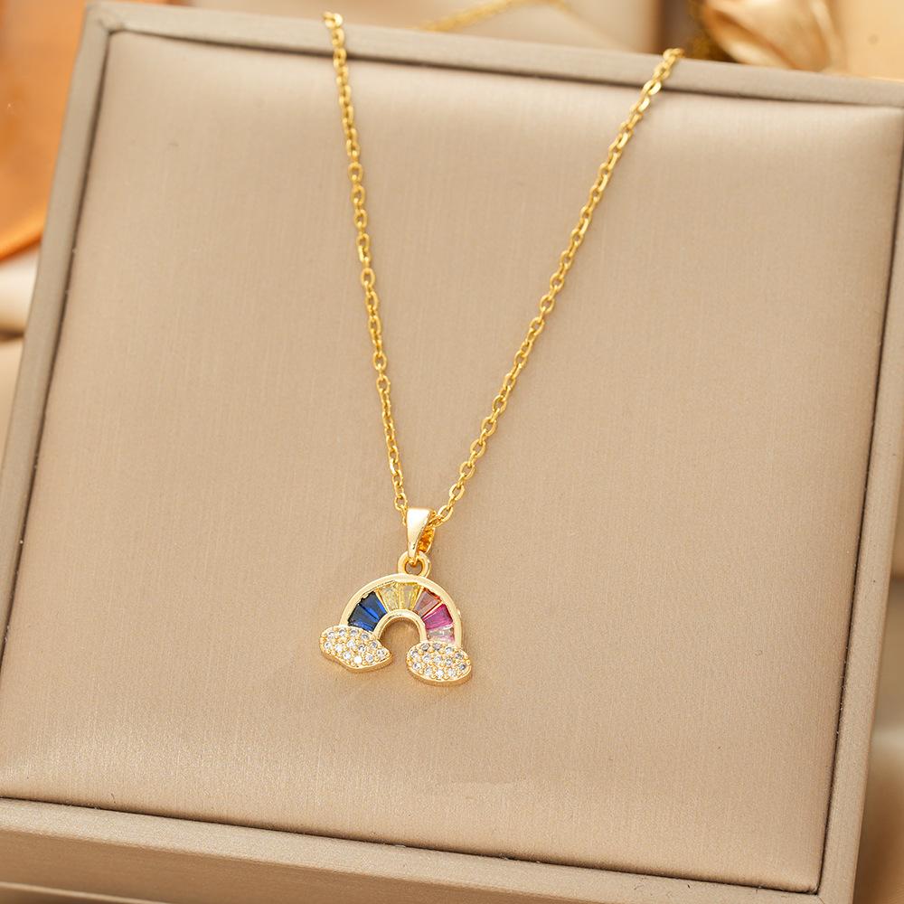 Titanium Steel Necklace For Women Elegant Simple Fashion Zircon Collarbone Chain Light Luxury Niche Jewelry